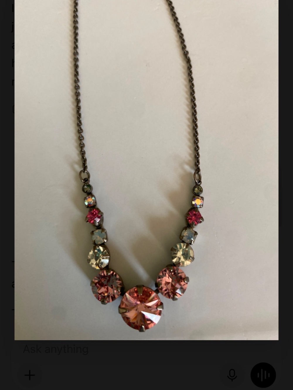 Sorrelli Pink and Clear Crystal Bib Necklace